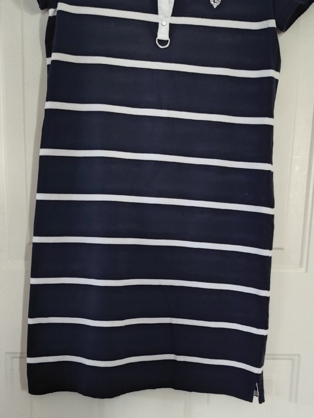 Vintage Lauren Active Ralph Lauren Navy and White Striped Polo Dress Size M - Picture 4 of 5